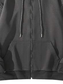 男女通用美式拉链连帽卫衣，休闲夹克，百搭，秋冬