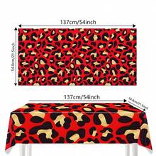 1/3pcs Leopard Print Plastic Tablecloth, Purple/Red/Pink Leopard Pattern, Disposable Hunting Animal Leopard Print Party Decoration, Bridal Shower, Wedding, Birthday Party Supplies