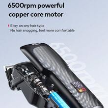 itel IHC-36 Classic 4-Blade Clipper,Wireless Type-C Rechargeable,Smart Digital Display,Premium Metal Design,2000mAh Long-Lasting Battery,Precision Cutting With Sharp Blades For Haircutting And Styling - Black - View 6