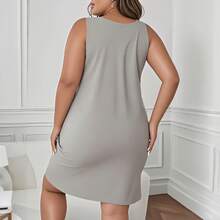 Elegant Rose Floral Design Dress - Grey - View 2
