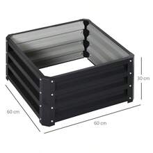 Outsunny Set Of Two 60 X 60cm Steel Planter Boxes Grey - Grey1 - View 3