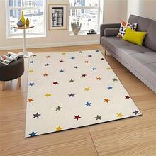1pc Lightweight Soft Faux Cashmere Rectangle Mat, Colorful Polka Dot Pattern Faux Cashmere Rug, Lightweight Soft Comfortable, Suitable For Bedroom, Living Room And Nursery - Decorative Beige Floor Mat, Colorful Polka Dot Pattern, Thin And Easy To Clean, Living Room Carpet - Multicolor - View 5