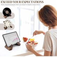 Cookbook Stand For Kitchen, Recipe Book Holder For Kitchen Counter, Wooden Cookbook Holder, Rustic Cook Book Holder Stand - Rustic Brown