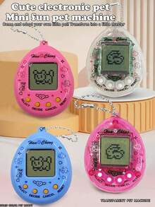 Consola de juegos electrónicos de mascota virtual, 168 en 1 juegos, pantalla blanco y negro, decoración tipo llavero, regalo para adolescentes, estudiantes universitarios, trabajadores de oficina, incluye batería