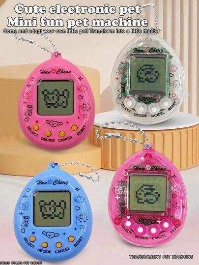 Elektronisches Haustier-Spielhandheld Retro-Spielekonsole, 168-in-1 Spiele, Schwarzweißbildschirm, Schlüsselanhänger-Anhänger-Deko, Virtuelles Haustier, Geschenk für Jugendliche, Studenten, Büromitarbeiter, inklusive Batterie