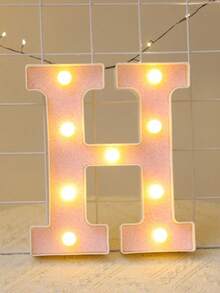 粉色LED字母数字灯,闪亮字母数字发光标志,字母A-Z,数字0-9,仙女灯,爱心,电池供电灯,最佳礼物,适合圣诞节装饰、房间装饰、卧室装饰、生日装饰、派对装饰、婚礼装饰、情人节装饰、墙面装饰和周年纪念派对,发光气球架数码相框。 - 粉色 - 查看 62