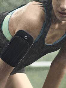 Water-Resistant Running Armband With Phone Holder & Earphone Jack, Lightweight Sports Arm Pouch With Adjustable Strap For Jogging, Gym, Cycling, Hiking, Camping, Travel, Outdoor Workout, Daily Commute, Summer Fitness, Holiday Essentials, Gift For Men & Women