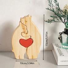 Bear Family Theme Wooden Art Puzzle Bears Cute Animal Family Wooden Statue Wooden Bear Puzzle Shower Gift Mother's Day Gift - Winter, New Year Birthday - Wood Color - View 15