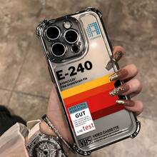 Funda de Teléfono con Patrón de Letras en Color Cálido Gradiente de Moda Adecuada para 16, 15, 14, 13, 12, 11 Pro, X, XR, XS, 8, Plus - Funda Transparente Suave a Prueba de Golpes - Colores mixtos - Ver 2