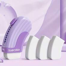 1 Set Curved Handle Erasers, Comfortable For Students, No Residue, Replaceable Eraser Heads