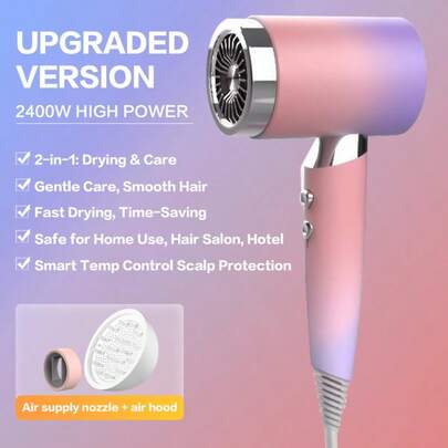 Hair Dryer, Negative Ion Blow Dryer With Concentrator & Diffuser, High Power Fast Drying, Low Noise Constant Temperature, Portable For Home & Travel, Suitable For All Hair Types Dryer