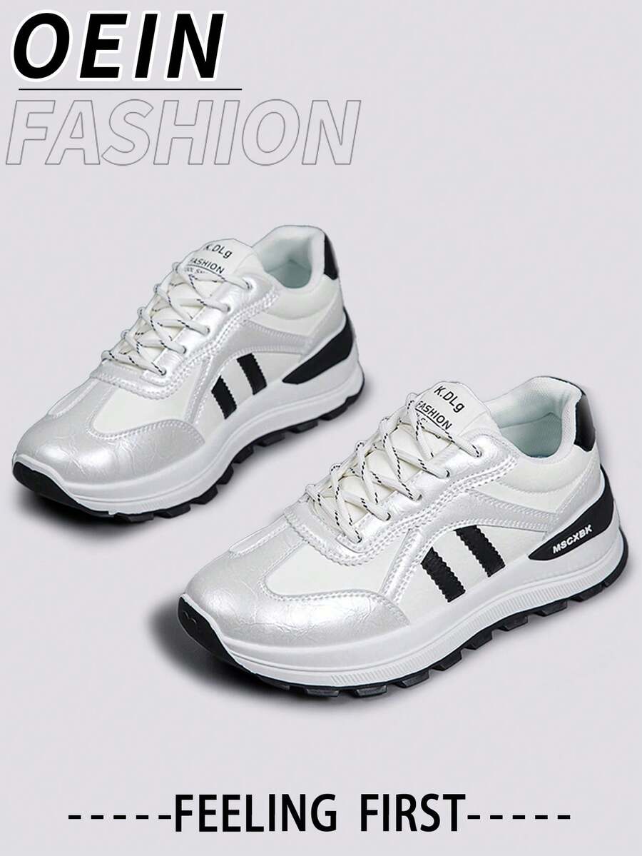 Teniși casual confortabili pentru femei, cu talpă groasă și strălucitoare, la modă și moi