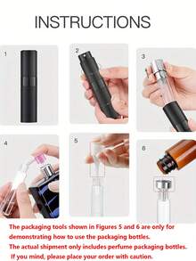 1/3 Pieces10ml Perfume Spray Bottle, Refillable, Travel, Easy Spray, Empty Cologne Water Dispenser, Portable Spray - Black - View 11