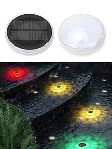 1 pièce Lumière de piscine solaire, rouge/jaune/orange/vert, chargement de jour, éclairage automatique de nuit, efficace, lumineux et à plusieurs modes d'éclairage, peut être épaissi, anti-écrasement, masque en PC, flotteur d'eau, jardin de piscine, piscine, pelouse, usage extérieur
