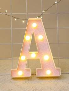 粉色LED字母数字灯,闪亮字母数字发光标志,字母A-Z,数字0-9,仙女灯,爱心,电池供电灯,最佳礼物,适合圣诞节装饰、房间装饰、卧室装饰、生日装饰、派对装饰、婚礼装饰、情人节装饰、墙面装饰和周年纪念派对,发光气球架数码相框。 - 粉色 - 查看 49