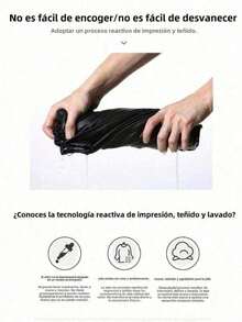 Camiseta Casual Mujer - Algodón 100% Suave, Estampado Moderno, Ideal para Todo Momento  Liso    Casual    Ninguno    Diario - Negro - Ver 4