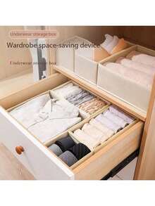 1/4 Packs Foldable Cloth Storage Box Closet Dresser Drawer Organizer Fabric Baskets Bins Containers Divider For Clothes Underwear Bras Socks Clothing