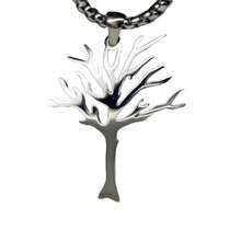1pc New Hip-Hop Style High Quality Stainless Steel Tree Of Life Pendant Necklace For Men And Women - Silver - View 5