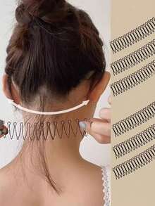6pcs/Set Women's Black Alloy Hair Side Comb Pins For Daily Use - Perfect Solution For Flyaways And Unruly Hair - Simple And Invisible Styling Tool For Securely Putting Your Hair Up Or Back - Suitable For Everyday Hairstyles, Hair Accessories, Head Accessories - Black - View 7