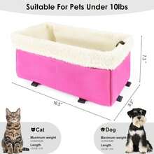 Dog Car Seat For Small Dogs, Center Console Dog Car Seat With Metal Frame &Amp; Double Protection Seat Belts, Pet Booster Seat With Safety Leash And Storage Pocket For Pets Dogs Cats, Grey - ColorE - 查看 6