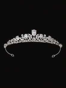 1 件女孩多色金属水钻花冠发箍