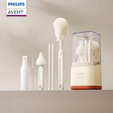 Philips Avent Juego de 6 en 1 de cepillos limpiadores de biberones Avent - Kit de limpieza de biberones con cepillo de silicona, juego portátil de cepillos para biberones, cepillo de limpieza de silicona, juego de cepillos de limpieza específicos para recién nacidos