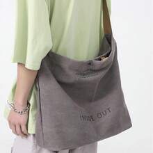 Bolsos de lona para mujer, Tote Bag mujer,Bolsa Crossbody de Gran Estilo Vintage Capacidad,con múltiples compartimentos,Hombro único Ajustable,para Diario Oficina,Viajes,Compras,Escuela - Gris - Ver 7