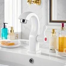 1 pieza Grifo de cocina de plástico moderno - Válvula de agua fría única, fácil instalación, diseño contemporáneo para fregadero o lavabo, diseño curvo