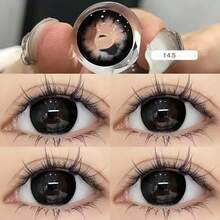 1 Pair 14.5mm Soft Colored Disposable Cosmetic , Black - Black - View 2