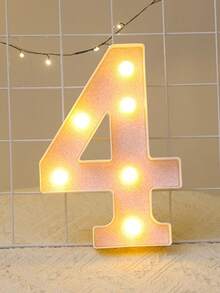 粉色LED字母数字灯,闪亮字母数字发光标志,字母A-Z,数字0-9,仙女灯,爱心,电池供电灯,最佳礼物,适合圣诞节装饰、房间装饰、卧室装饰、生日装饰、派对装饰、婚礼装饰、情人节装饰、墙面装饰和周年纪念派对,发光气球架数码相框。 - 粉色 - 查看 55