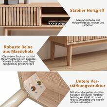 Meuble TV en bois 150 x 40 x 48 cm, tables de salon en bois avec compartiment ouvert, salle de réception, chambre, bureau, buffet bas, table d'appoint, table TV, salon (marron) - Tabac - Voir 3