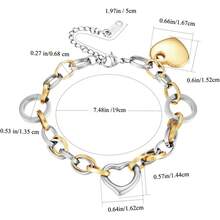 Charm Bracelet For Women Teen Girls, Verse Bracelet Stainless Steel 18K Gold Plated Bracelet Love Pendant Link Chain OT Clasp, Birthday Christmas Jewelry Gift For Mother Her - 6 銀吊墜 - 查看 8