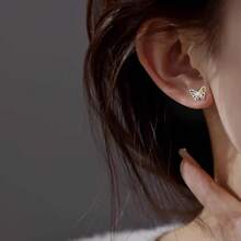 A Pair Of Hypoallergenic Stainless Steel Butterfly Studs For Daily Wear,  Viral Gift For Her