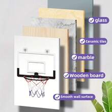 Foldable Indoor Basketball Hoop, Wall-Mounted Basketball Backboard, Includes 1 Basketball And 1 Air Pump, Space-Saving Design - Durable Structure - Suitable For Home Or Office Play, Indoor Entertainment And Games, Holiday Gifts, Indoor/Outdoor Sports, Great For Sports Activities And Home Decor, Basketball Accessories