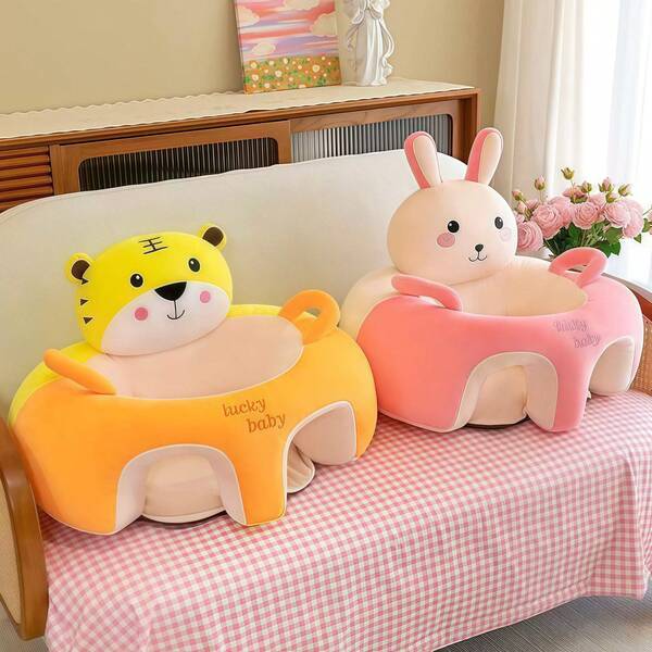 1pc Baby Plush Sofa Chair, Low Center Of Gravity, Anti-Fall Back Support, Sitting Practice, Infant Gift (Finished Product)
