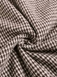 Women's Houndstooth Skirt, Fashionable, Versatile, Elegant, Loose Fit, Slimming - Dark Brown - View 7