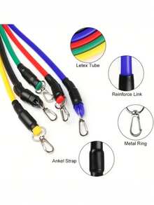 11 Stücke Widerstandsbänder Set mit Griffen, Türanker & Tragetasche, multifunktionale elastische Fitnessbänder für Krafttraining, Brustexpander, Körperstreckung, Heimtraining & Fitnessstudio Zubehör