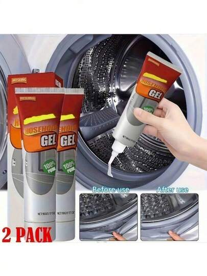 2pcs Household Cleaning Gel, Refrigerator And Washing Machine Seal Stain Cleaner, Multi-Purpose Decontamination Gel, Suitable For Sink, Bathtub, Toilet Seal Stains, Bathroom/Kitchen Stain Cleaning, Used To Remove Stubborn Stains And Mildew In Bathtub Seals, Mold Removal Cleaner (Priority To Send Upgraded Version)