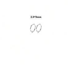 Pendientes de aro de acero inoxidable de moda unisex - Plateado - Ver 14
