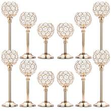 Set Of 3 Gold Crystal Bowl Candlestick Holders Metal Crystal Tealight Candelabras, Tall Crystal Votive Candlesticks Elegant Crystal Candle Stand For Dining Table Centerpiece Wedding Candle Decor,Room Decor,Gifts Birthday Graduation - Nhiều màu - Xem 17