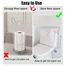 Soporte para papel higiénico sin taladro, estante de hierro para rollo de papel higiénico de baño, se adhiere a la puerta, soporte para toallas de cocina (blanco)