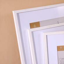 1/2/3件套白色实木艺术相框，现代家居装饰简约壁挂相框，A4尺寸带支架，可摆放或悬挂，艺术相框，30x40厘米，A3实木相框 - 白色 - 查看 3