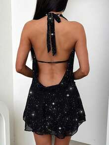 Look Polly Women Casual, Elegant, Sexy, Solid Color, Shiny, High-End, Hanging Neck Off The Shoulder Fall Dresses For Women , Christmas Dresses, Holiday Birthdays, Dinners, Evening Dresses, Date Night Outfits, Wedding Guest Dresses, Church Dresses For Dress Black Dress New Year Look Beach Skirt Luxury Evening Dresses For Weddings