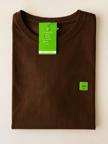 Premium Basic T-Shirts In Peruvian Knit With Smooth Elastane, Slim Fit And Traditional Design. - Rỉ Nâu - Xem 1