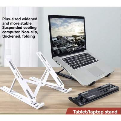 1 stuk draagbare, opvouwbare laptopstandaard, verstelbare laptopverhoger met koelpad, laptopstandaard voor op het bureau, voor kantoor, terug naar school, Halloween, kerstcadeau