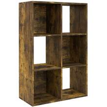 HOMCOM 6Cube Bookshelf Rustic Brown - Rustic Brown1 - View 1