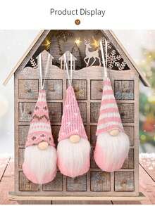 10pcs Set Of Handmade Christmas Tree Ornaments - Scandinavian Santa Elf Gnomes, Fabric Hanging Decorations For Holiday Home & Outdoor Festive Display Festive Christmas Gnome Ornaments Set - Classic Holiday Tree Decorations With Foliage, Red & White Checkered Bunting, And Festive Accents For Holiday & New Year Home Decor, Gnome Christmas Decorations Christmas Decoration Dwarf Small Pendant Knitted Hat Faceless Doll Pendant