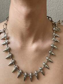 1 pieza Collar/Cadena de cintura de estilo punk simple de moda hip hop, versátil con colgante de bala de metal, adecuado para uso diario y accesorios de hombres, regalo - Cadena para pantalones multicapa - Ver 3