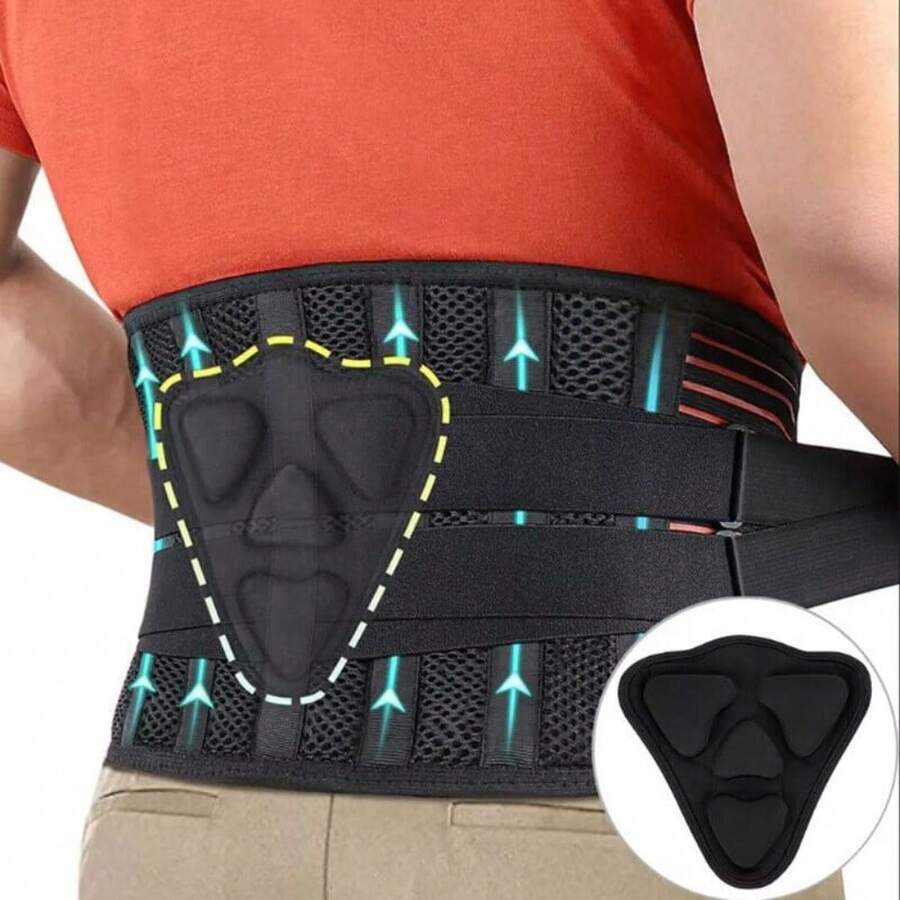 1Pc Lower Back Brace Orthopedic Lumbar Support Breathable Waist Belt - M - View 1