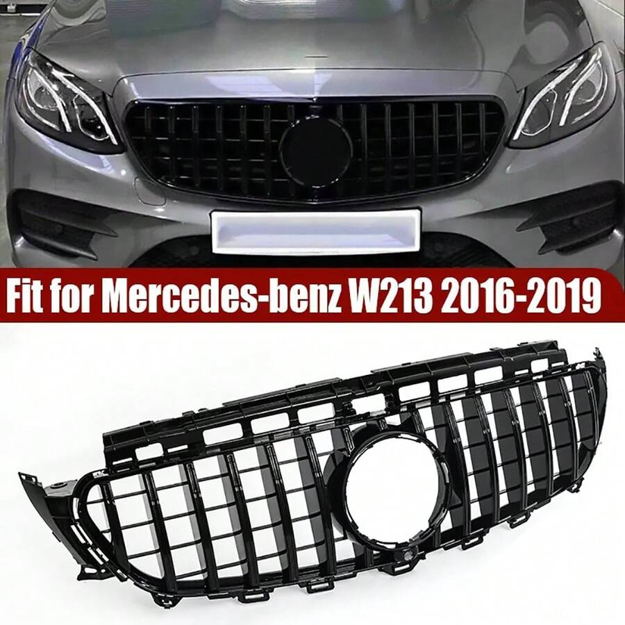 Auto Front Hood Grill Grills, Front Bumper Center Grill kompatibel für E CLASS W213 C238 2016-2019 Bumper Grill Ersatzteile - Für E-Klasse W213 C238 2016–2019 - Übersicht 1